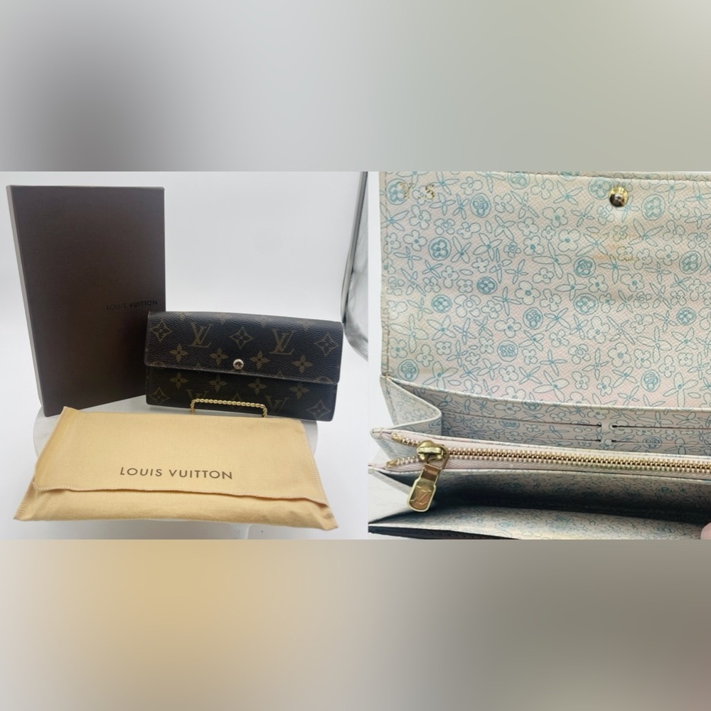LOUIS VUITTON Limited Edition Monogram Fleuri Portefeuille Sarah Long Wallet
